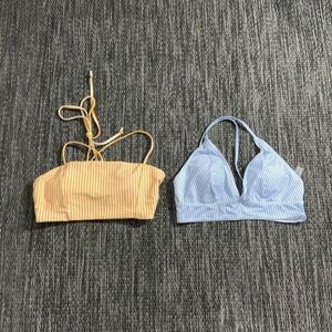 Shein bikini top striped Yellow and Blue